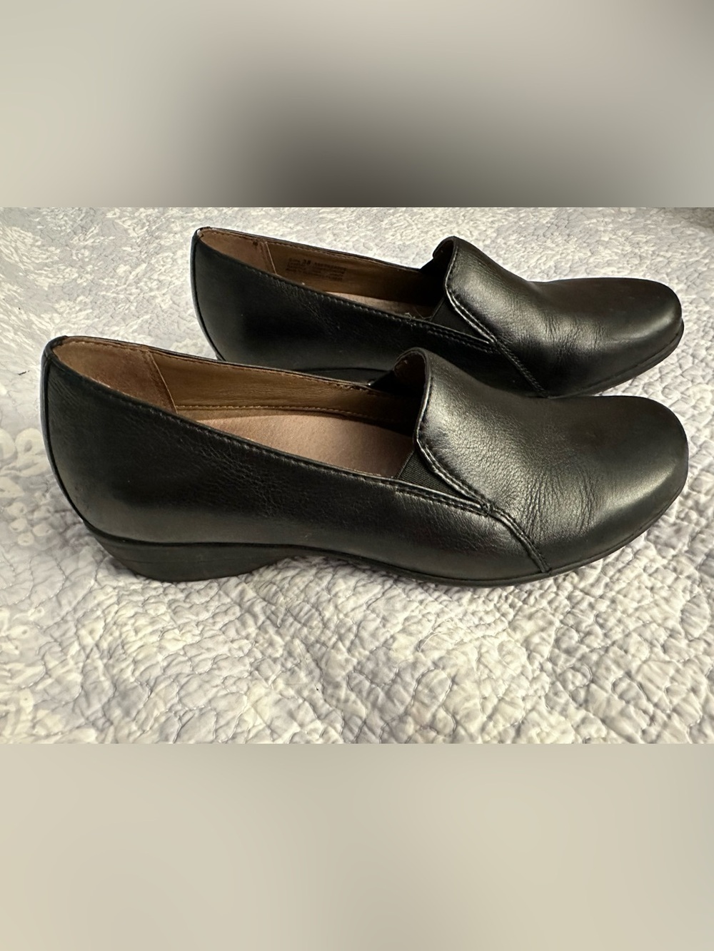 Dansko Black Leather Slip-On Women’s Loafers /flats /shoes